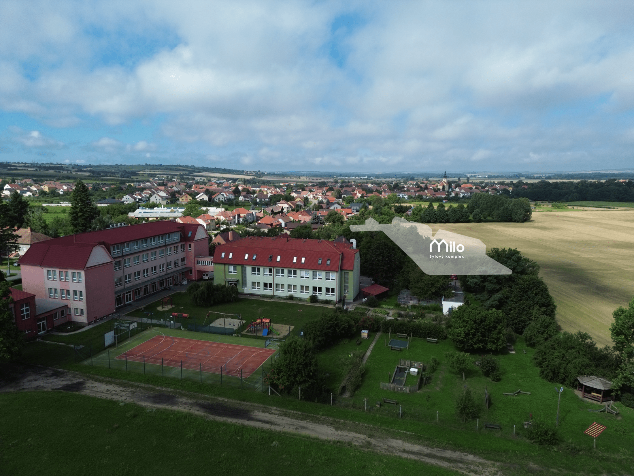 Letecký pohled na Milotice